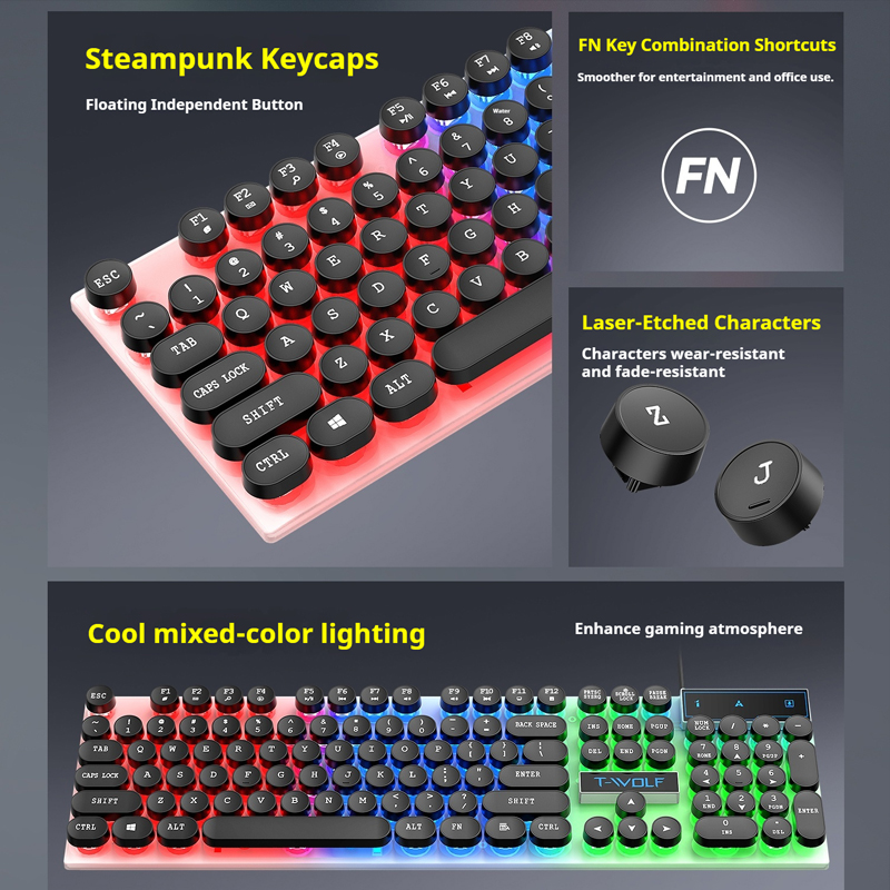 T11 T-WOLF Gaming Keyboard 104 - đánh giá và giá Pc Gaming Fullset
